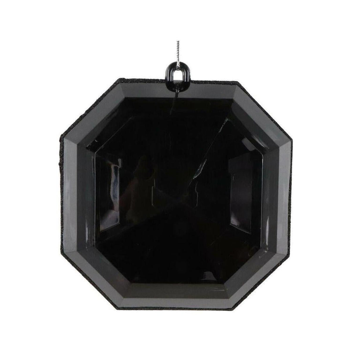 6" Acrylic Square Jewel Ornament: Black (Set of 2)
