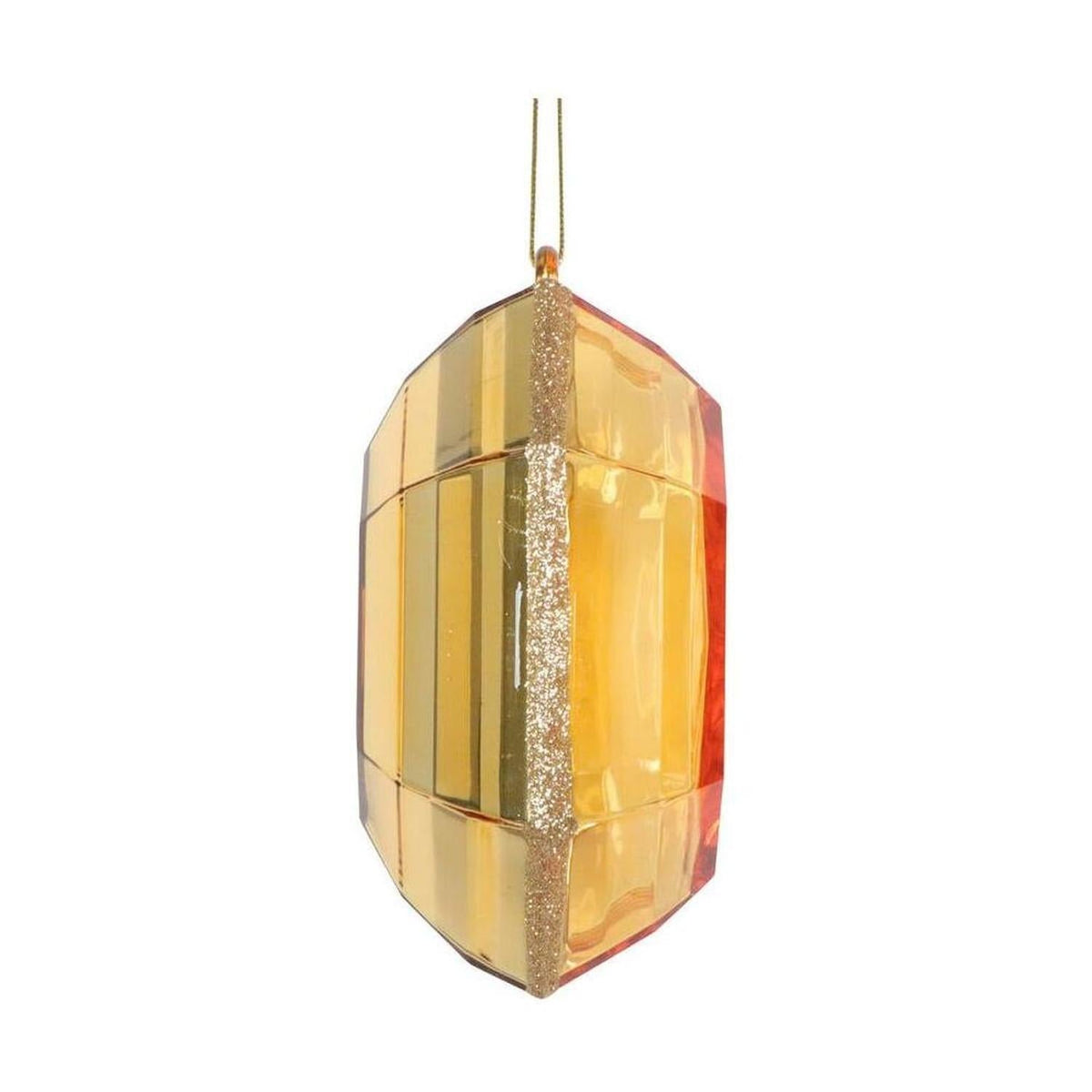 6" Acrylic Square Jewel Ornament: Gold (Set of 2)