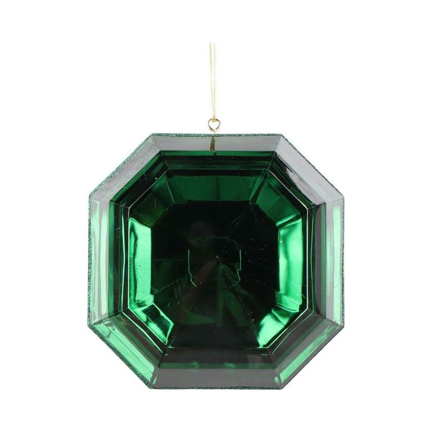 6" Acrylic Square Jewel Ornament: Green (Set of 2)