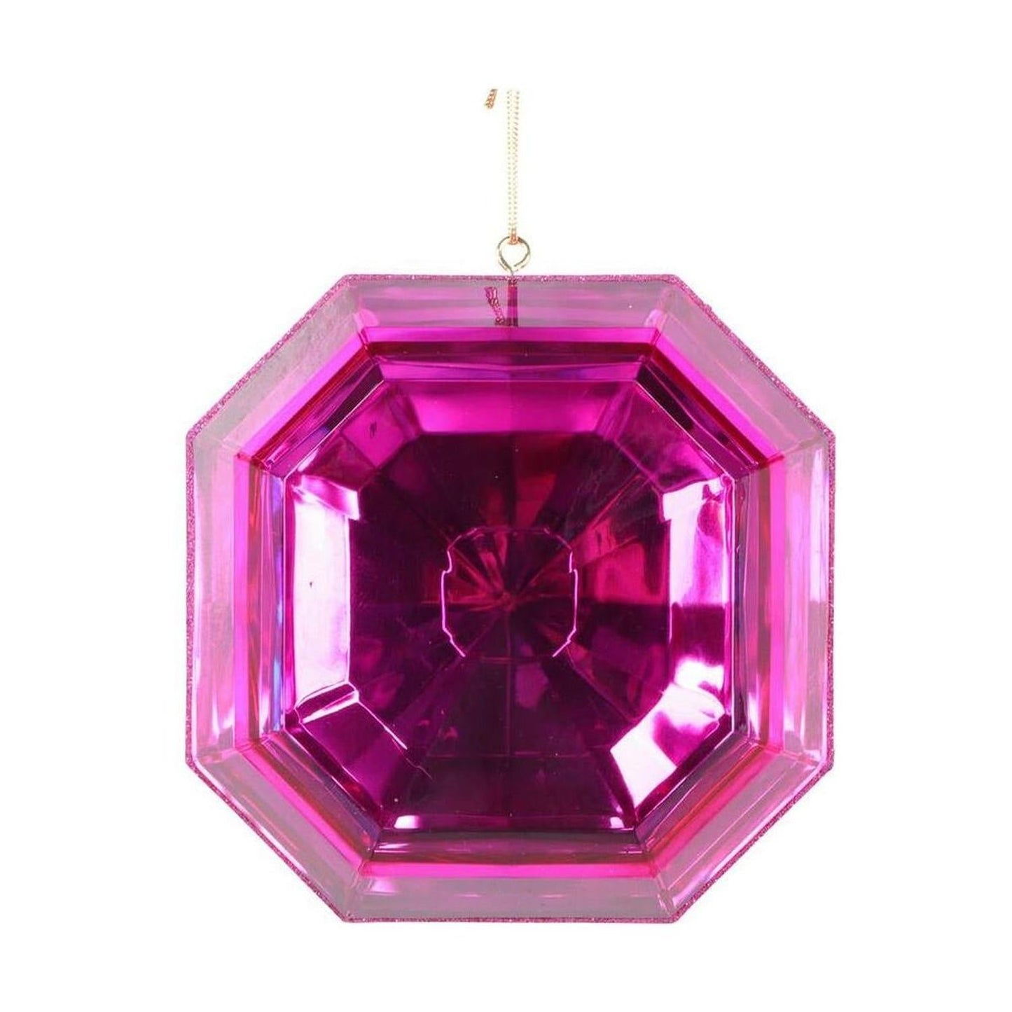 6" Acrylic Square Jewel Ornament: Pink (Set of 2)