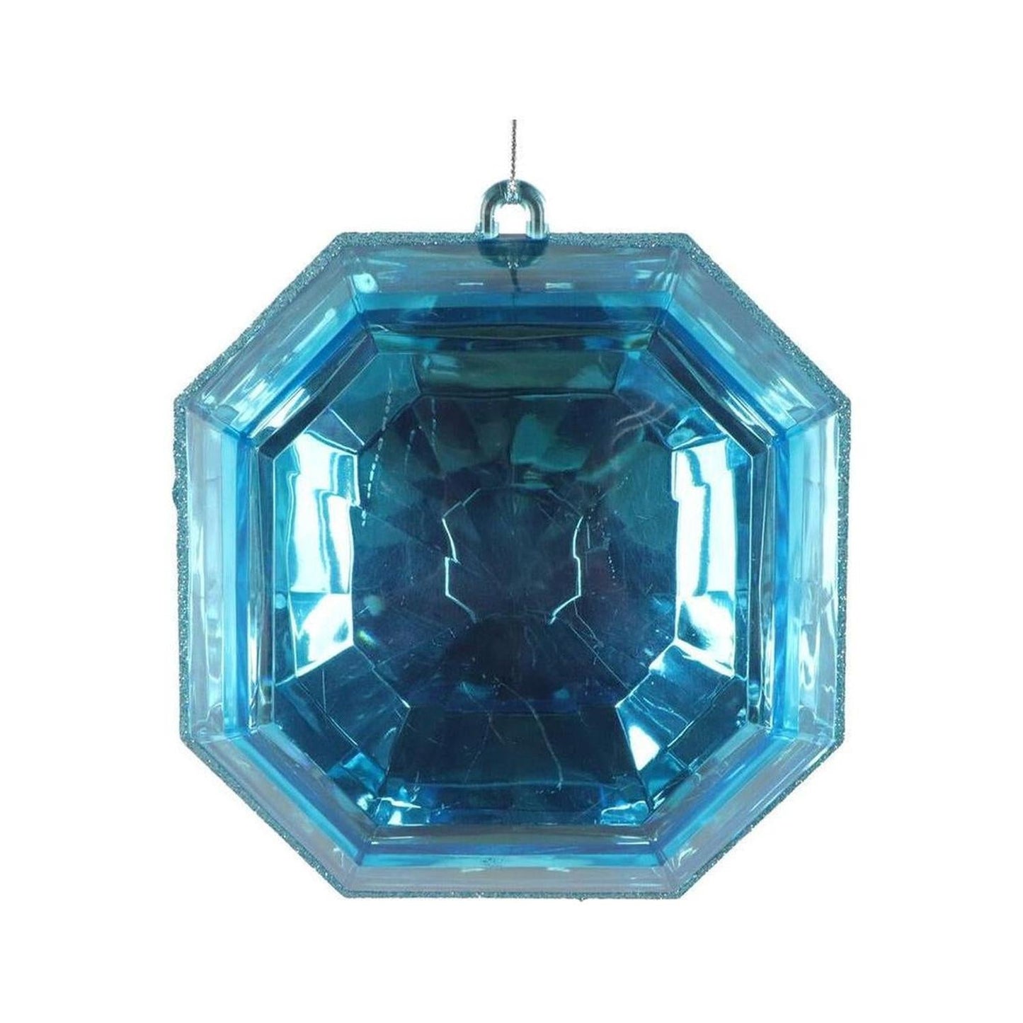 6" Acrylic Square Jewel Ornament: Turquoise (Set of 2)