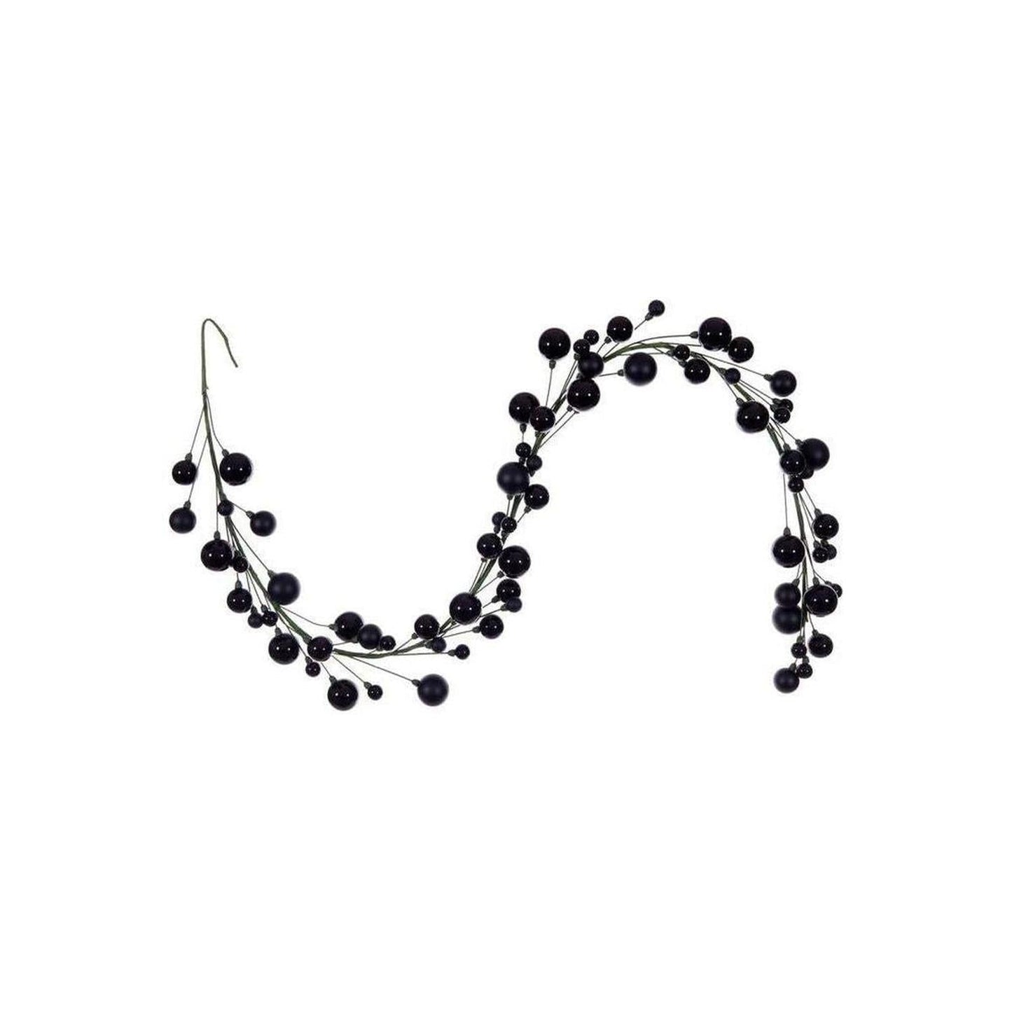 6' Ball Branch Garland: Black