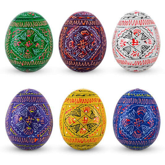 a group of colorful eggs