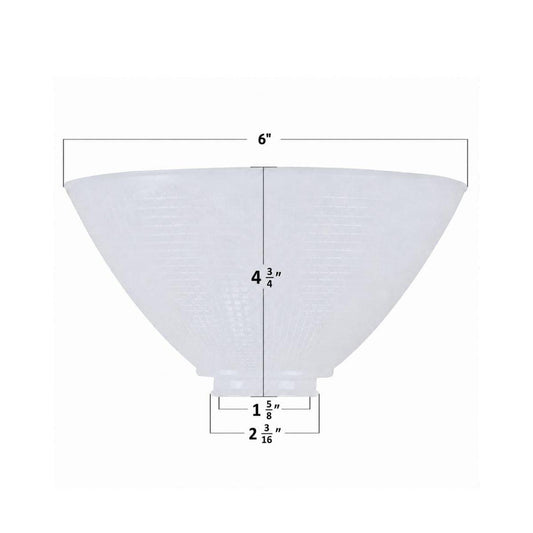 6 Inch Diameter Milky White Reflector-Type IES Replacement Glass Shade for Stiffel