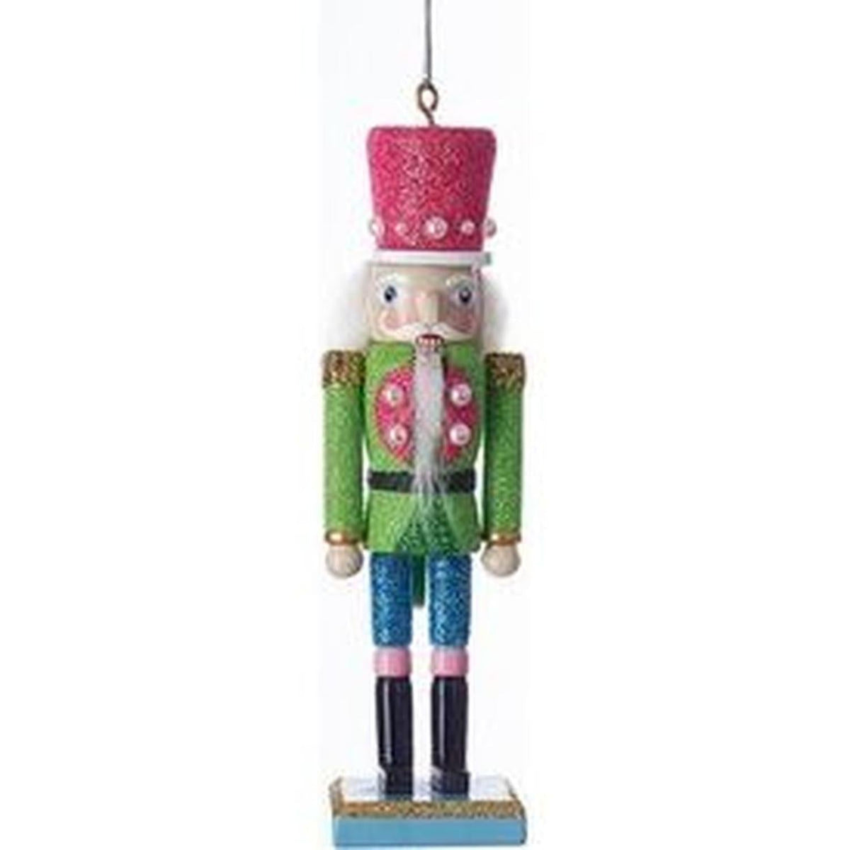 6" Preppy Bright Color Nutcracker Ornaments With Pearls