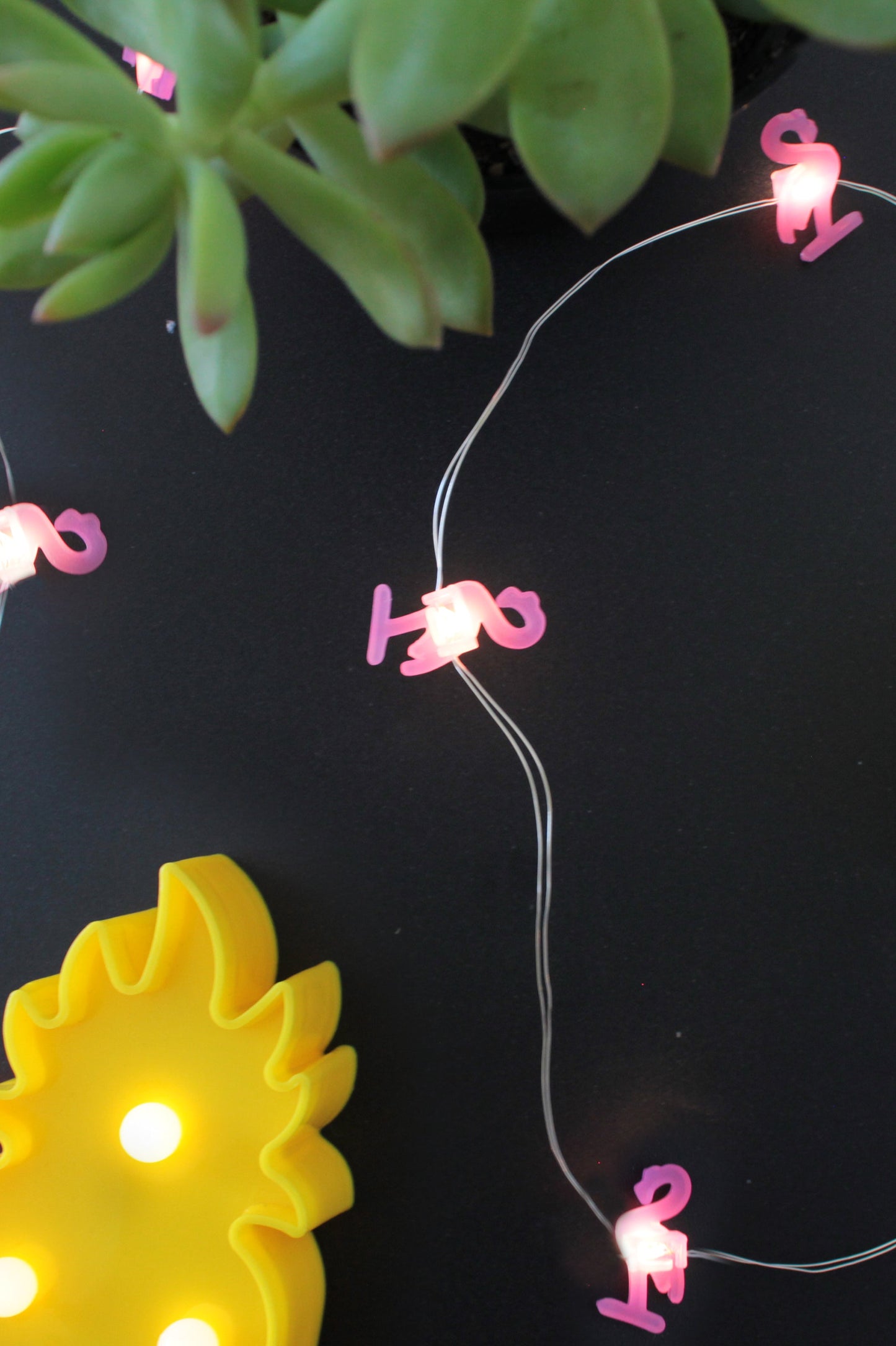 Flamingo String Lights Tropical Decorative Lighting Battery Operated 20 LED Pink Flamingo 7FT