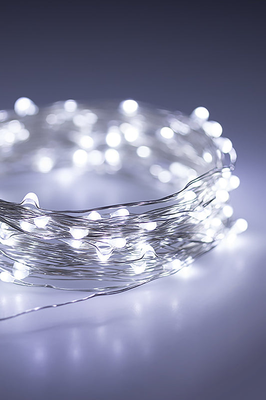 30 LED Silver Copper Fairy String Lights - Battery Operated