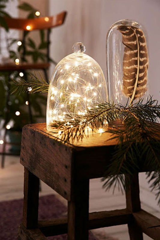 30 LED Silver Copper Fairy String Lights - Battery Operated