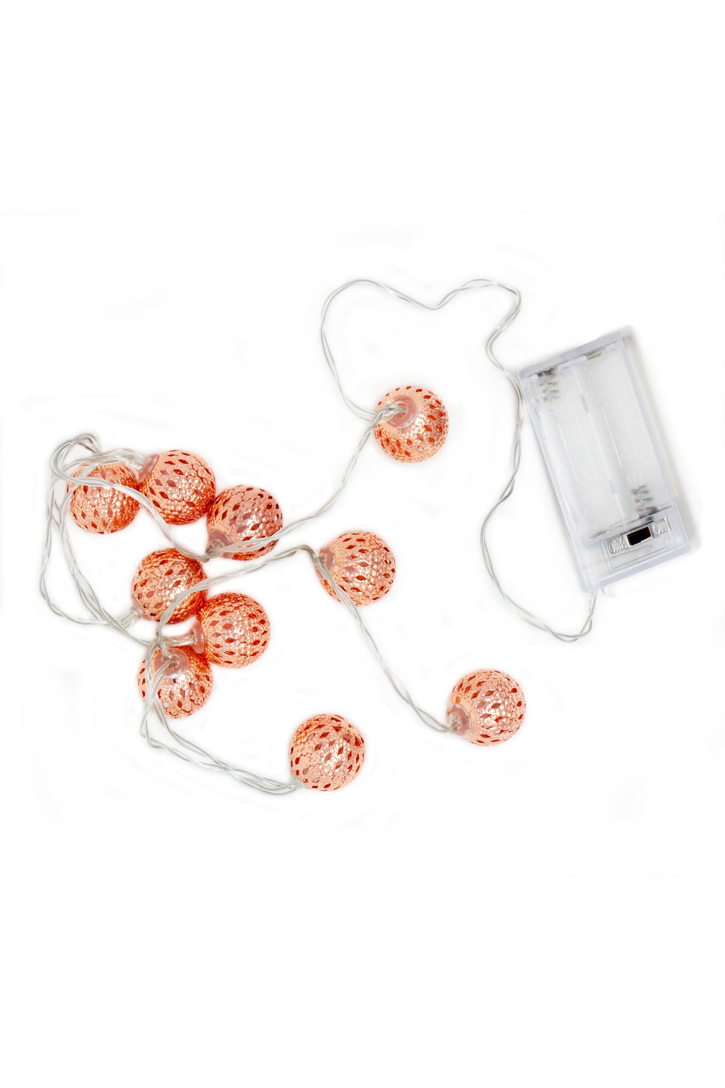 Rose Gold Moroccan Ball String Lights - Battery Operated