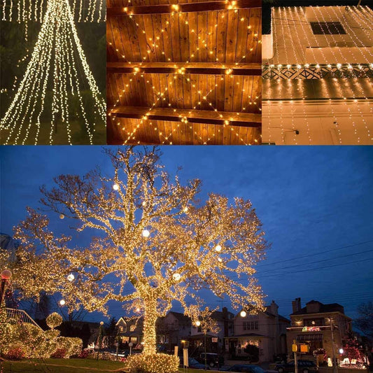 2-Pack Solar Powered 100 LED Copper Wire Fairy Light 32'
