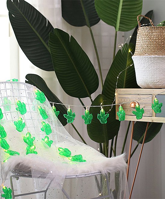 10 LED with Cactus Battery Operated String Light - Warm White