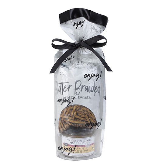 a bag of food with a bow