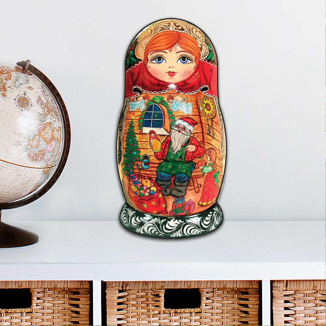 Nesting Doll Christmas Outdoor Decor Large Ornament by G. DeBrekht - Christmas Santa Snowman Decor - 8115015M