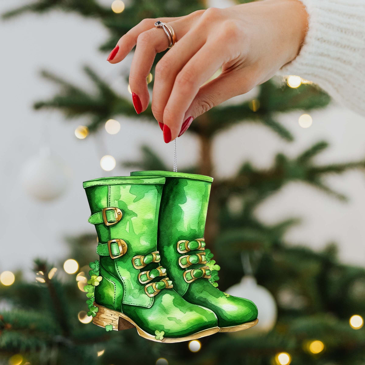 Irish Green Boots Wooden Ornaments by G. DeBrekht Easter Spring Decor - 8652777