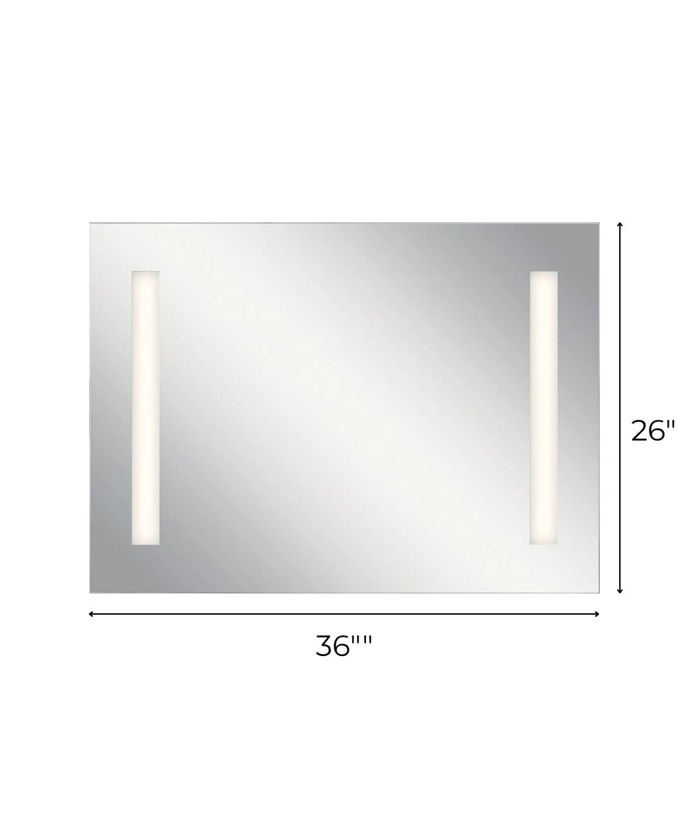 36"W x 26"H 4-Light Integrated LED Backlit Mirror with Bluetooth Soundbar