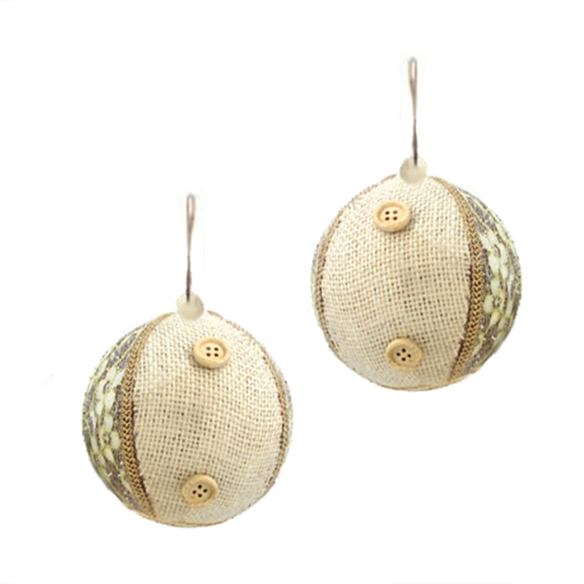 two round ornaments with buttons