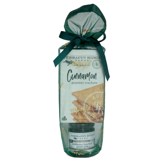 Holiday Grab and Go Giftset with Blueberry Bourbon Pecan Jam and Cinnamon Crackers