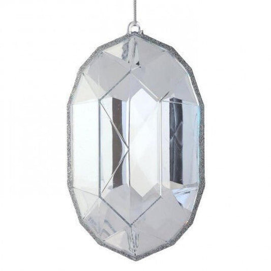 6.5" Acrylic Oval Jewel Ornament: Clear