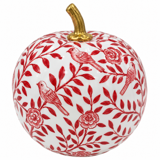 a white and red painted fruit