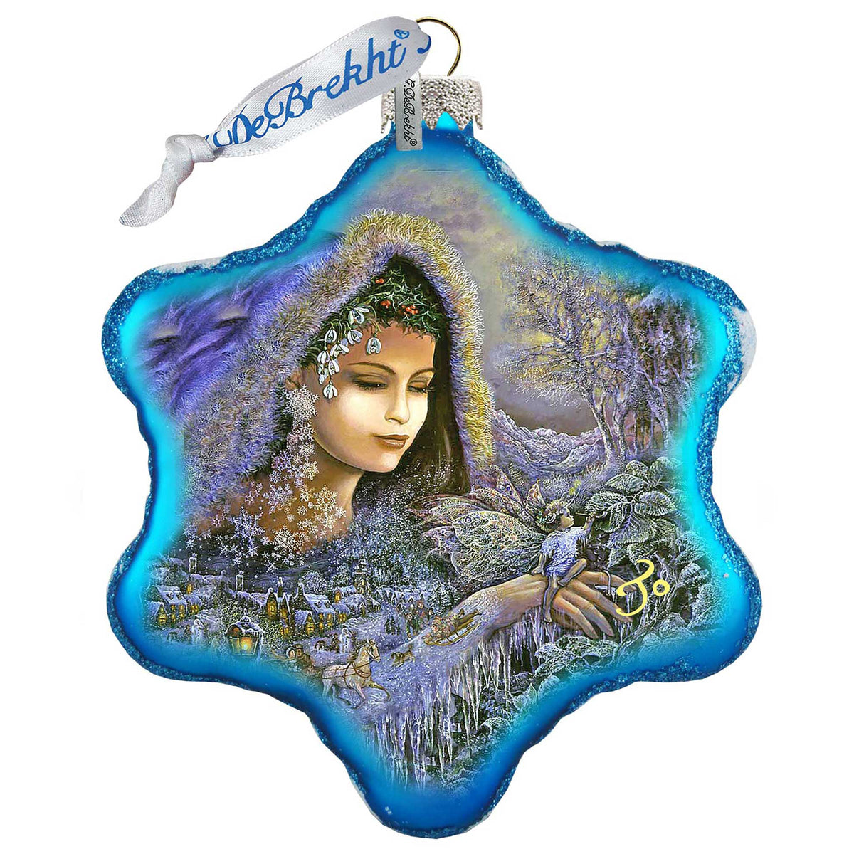Winter Goddess Glass Ornament by Josephine Wall - Christmas Decor - 754-401-JW
