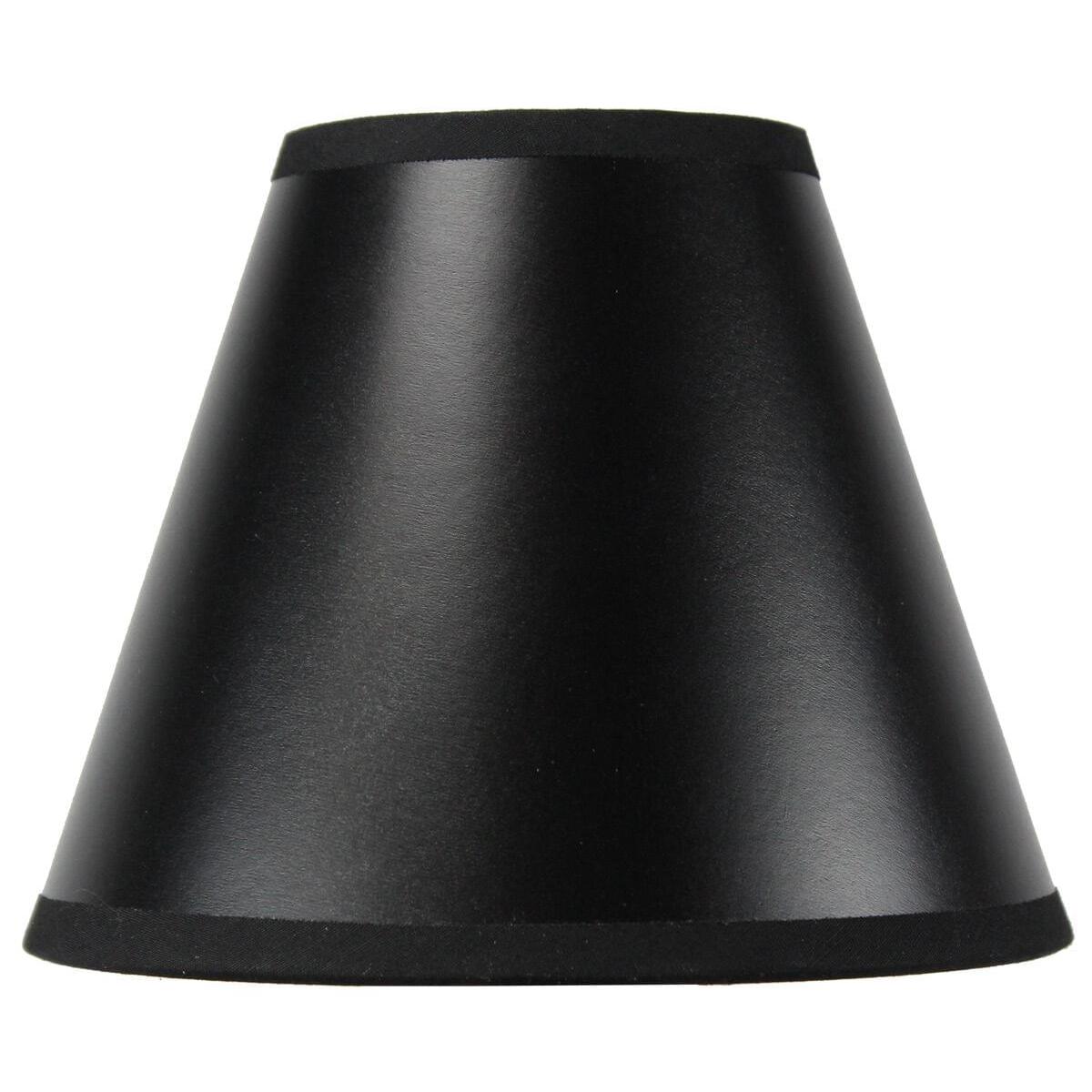 6"W x 5"H Set of 6 Black Parchment Gold-Lined Chandelier Candle Clip Lamp Shade