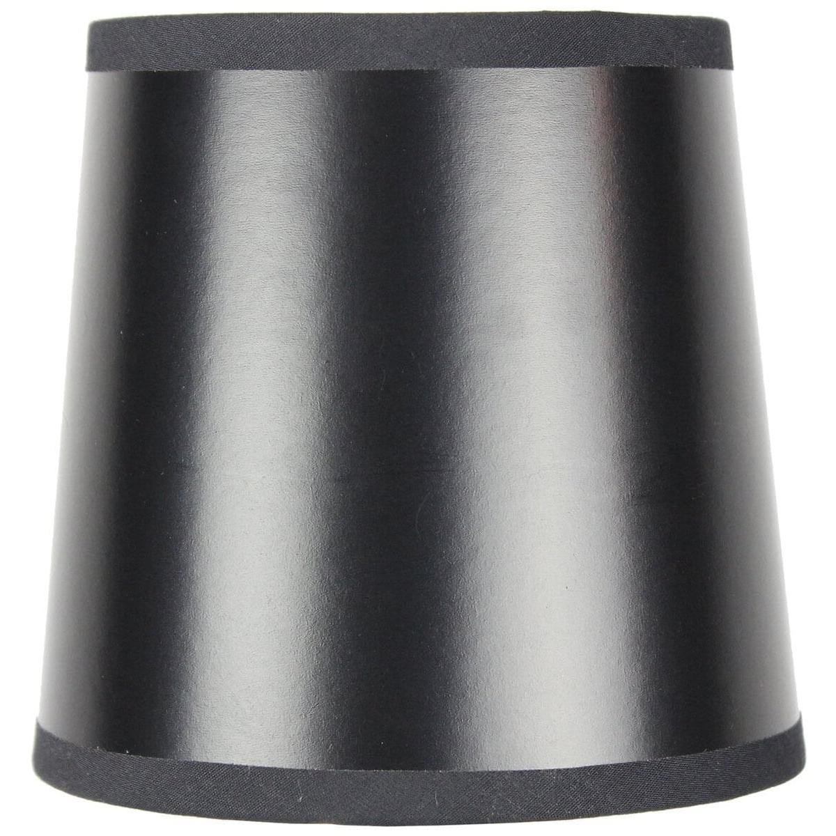 6"W x 5"H Set of 6 Black Parchment Gold-Lined Drum Chandelier Clip-On Lampshade