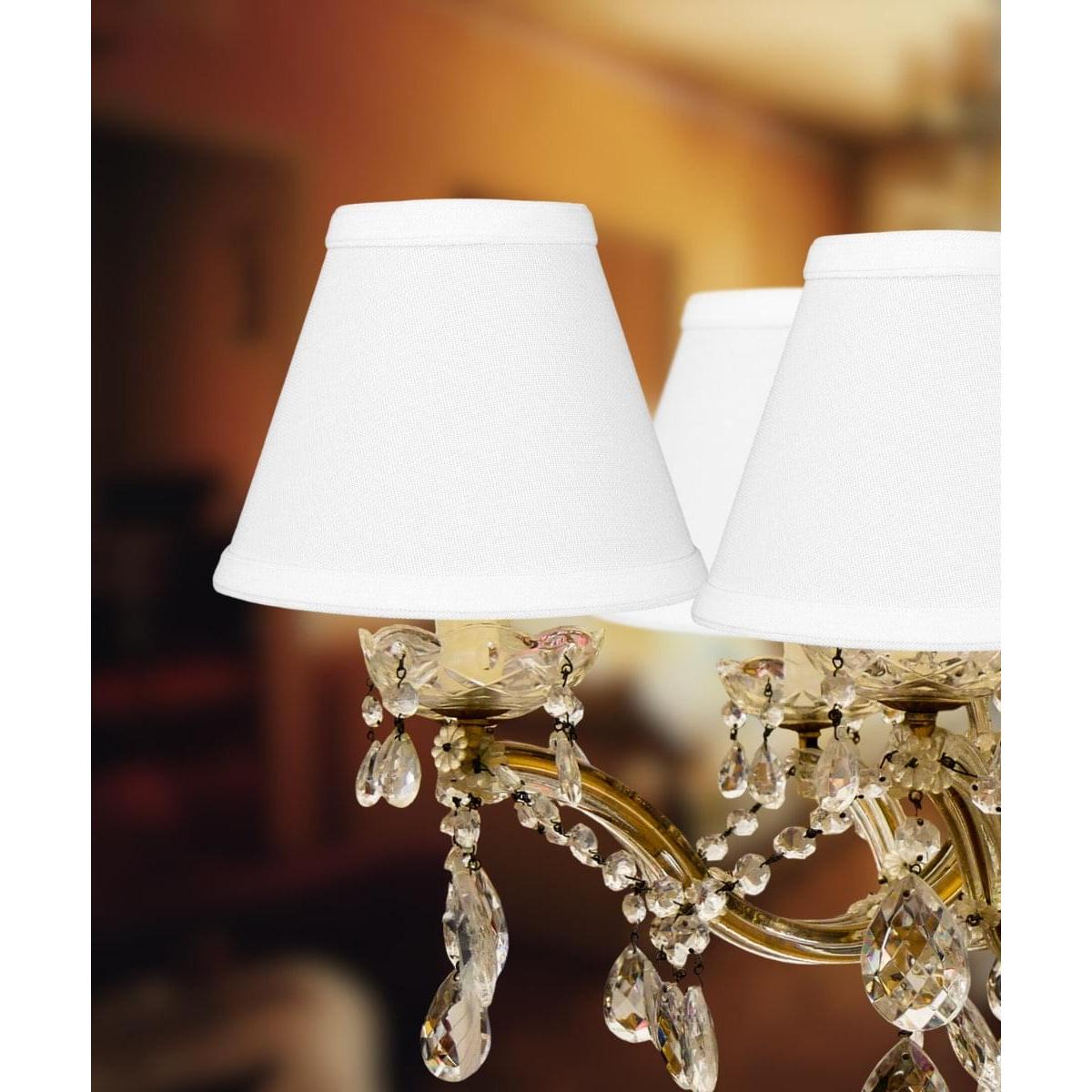 6"W x 5"H Set of 6 Chandelier White Linen Clip-On Lampshade