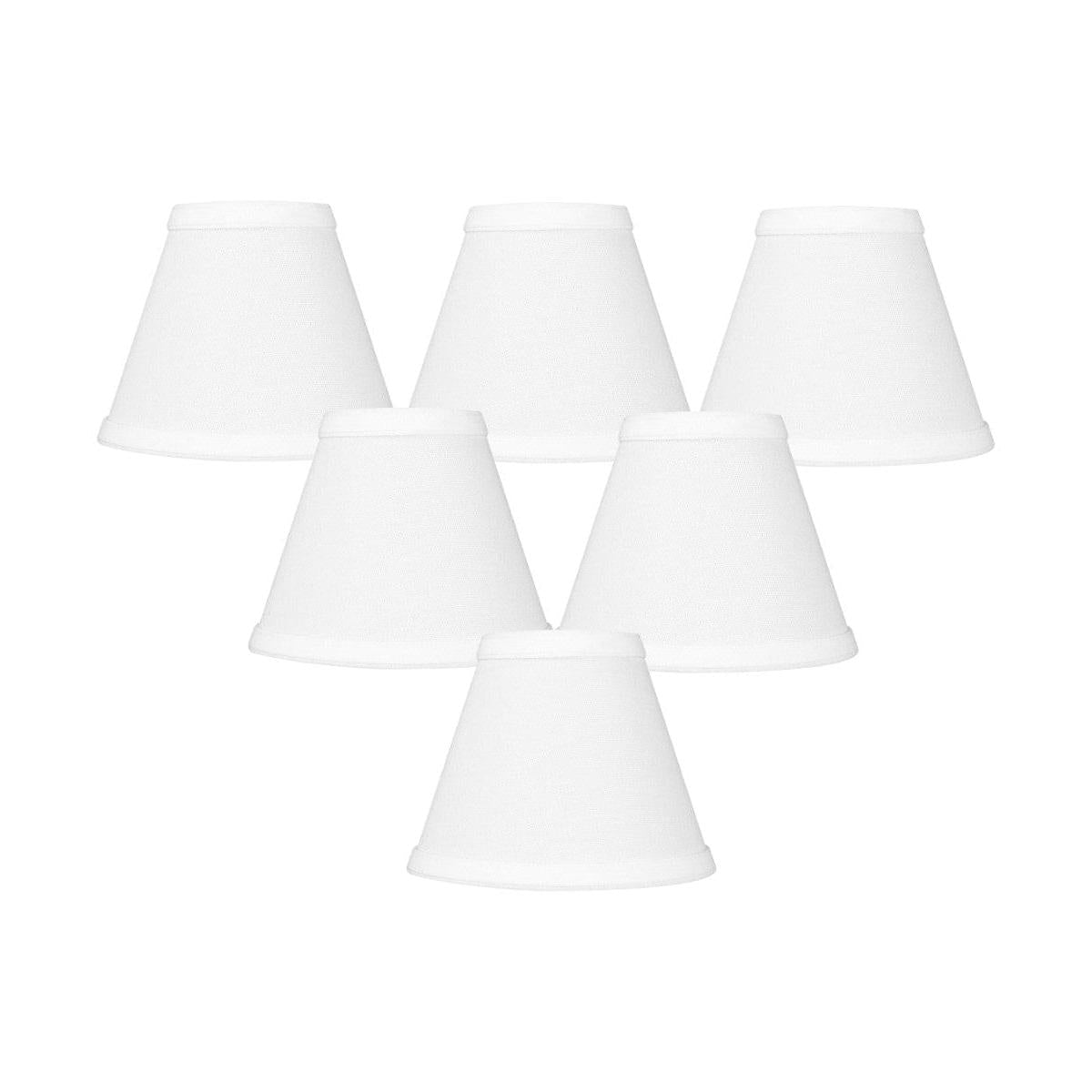 6"W x 5"H Set of 6 Chandelier White Linen Clip-On Lampshade