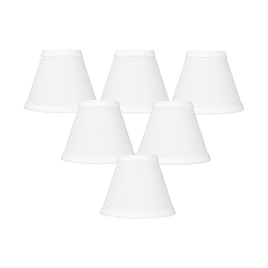 6"W x 5"H Set of 6 Chandelier White Linen Clip-On Lampshade