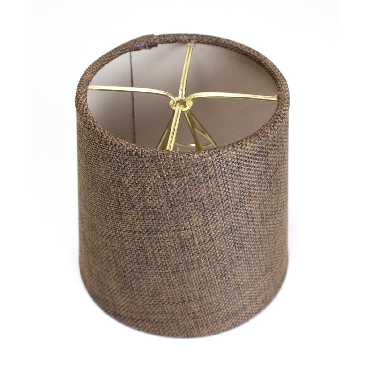 6"W x 5"H Set of 6 Chocolate Burlap Drum Chandelier Clip-On Lampshade