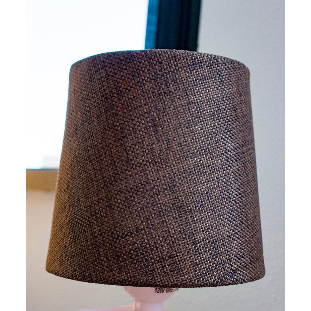 6"W x 5"H Set of 6 Chocolate Burlap Drum Chandelier Clip-On Lampshade