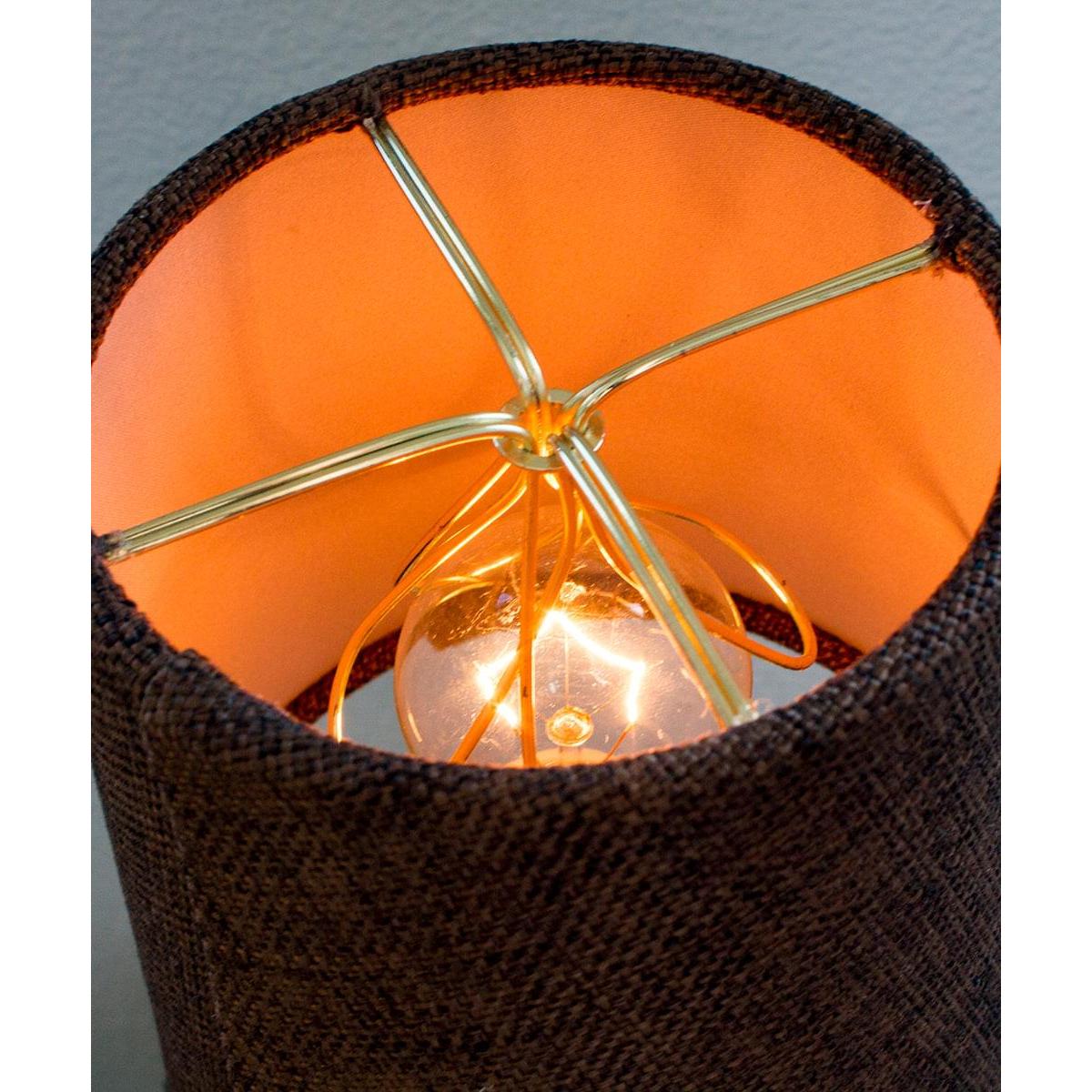 6"W x 5"H Set of 6 Chocolate Burlap Drum Chandelier Clip-On Lampshade