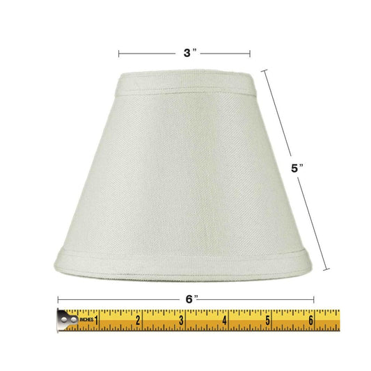 6"W x 5"H Set of 6 Hard Back Empire Candle Clip Lamp Shade Light Oatmeal