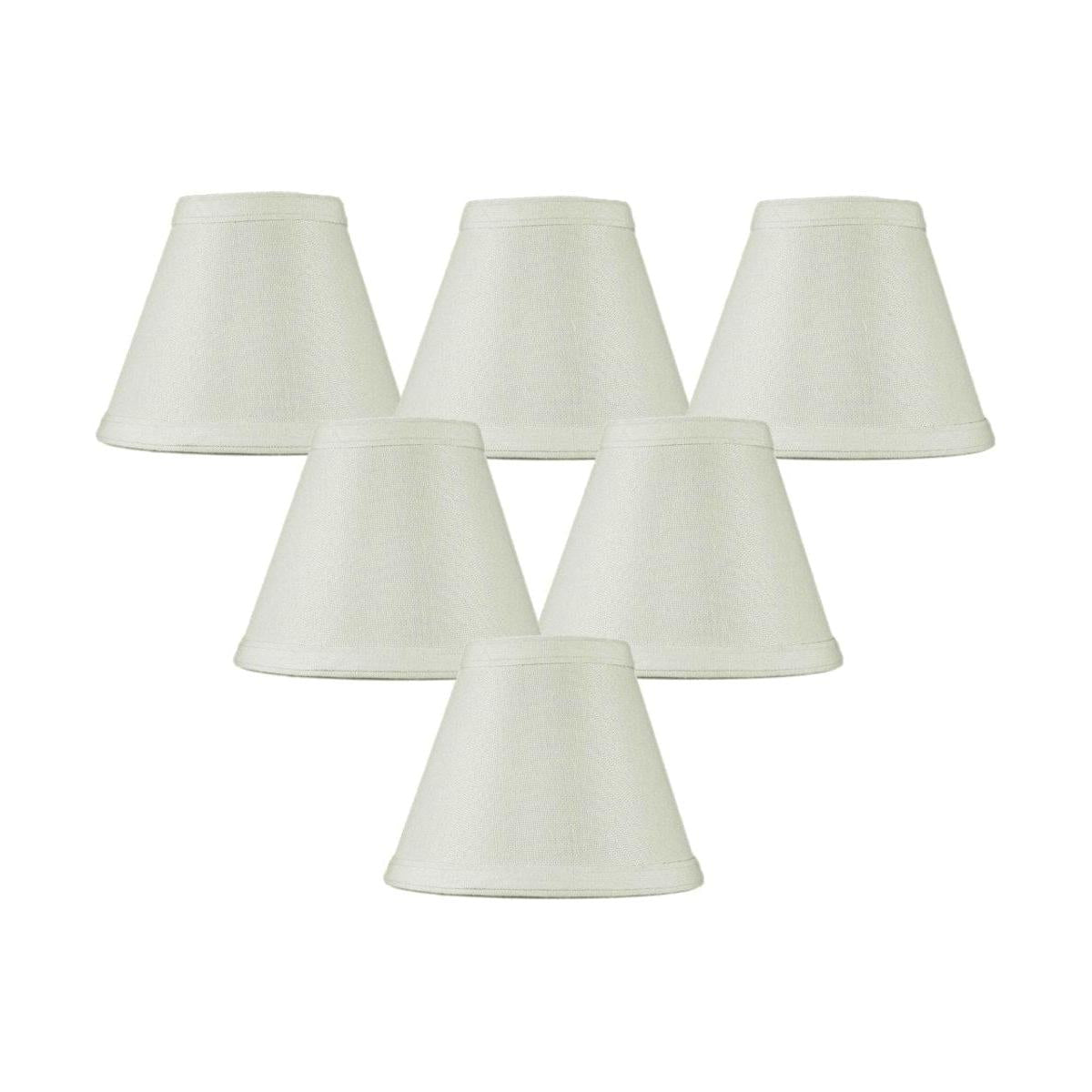 6"W x 5"H Set of 6 Hard Back Empire Candle Clip Lamp Shade Light Oatmeal