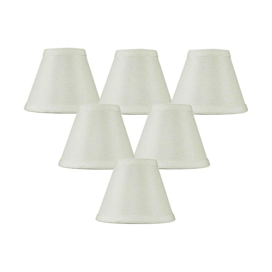 6"W x 5"H Set of 6 Hard Back Empire Candle Clip Lamp Shade Light Oatmeal