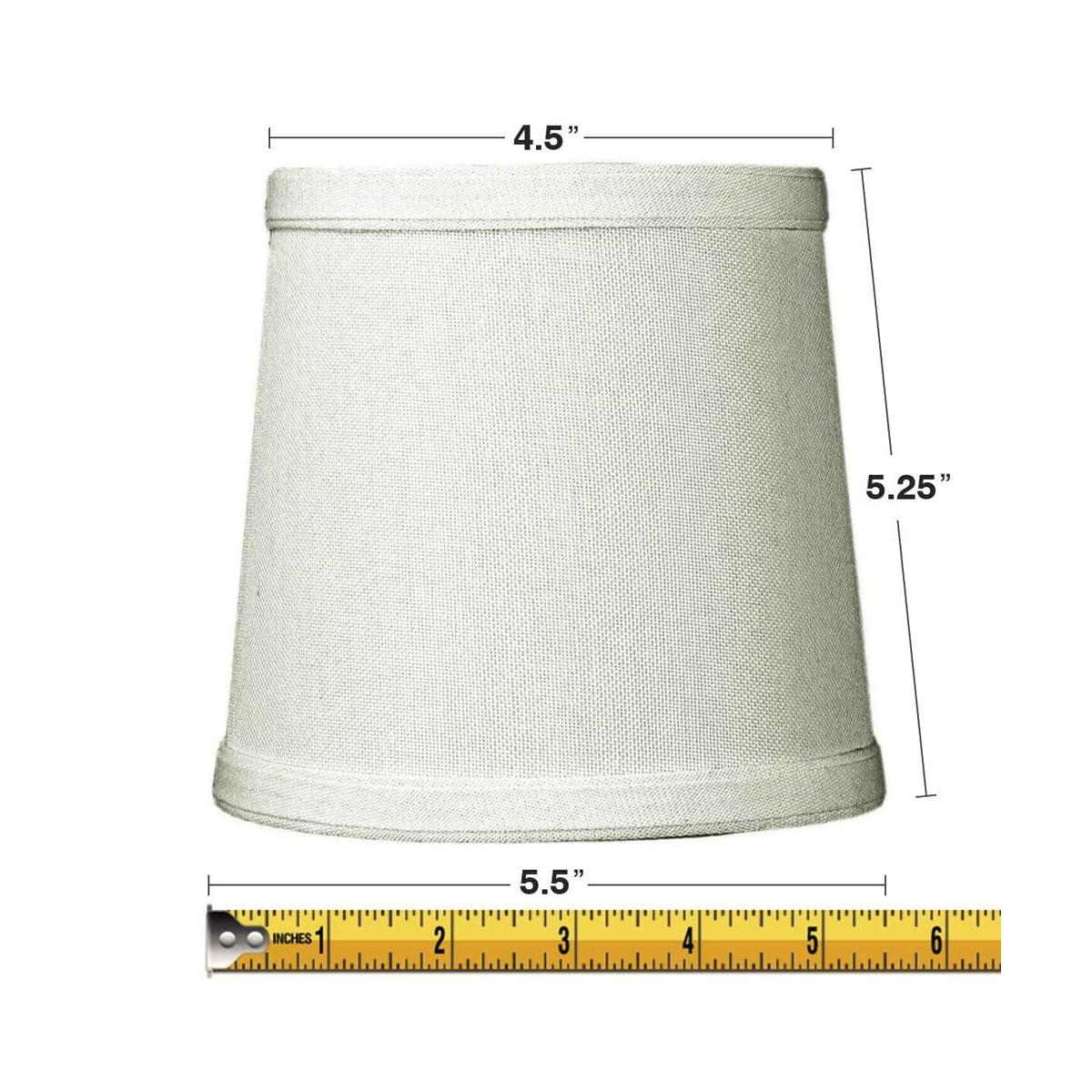 6"W x 5"H Set of 6 Light Oatmeal Linen Drum Chandelier Clip-On Lampshade
