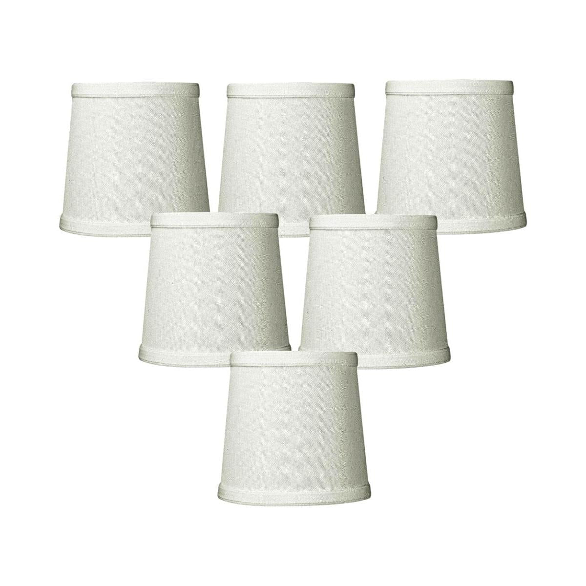 6"W x 5"H Set of 6 Light Oatmeal Linen Drum Chandelier Clip-On Lampshade