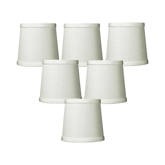 6"W x 5"H Set of 6 Light Oatmeal Linen Drum Chandelier Clip-On Lampshade