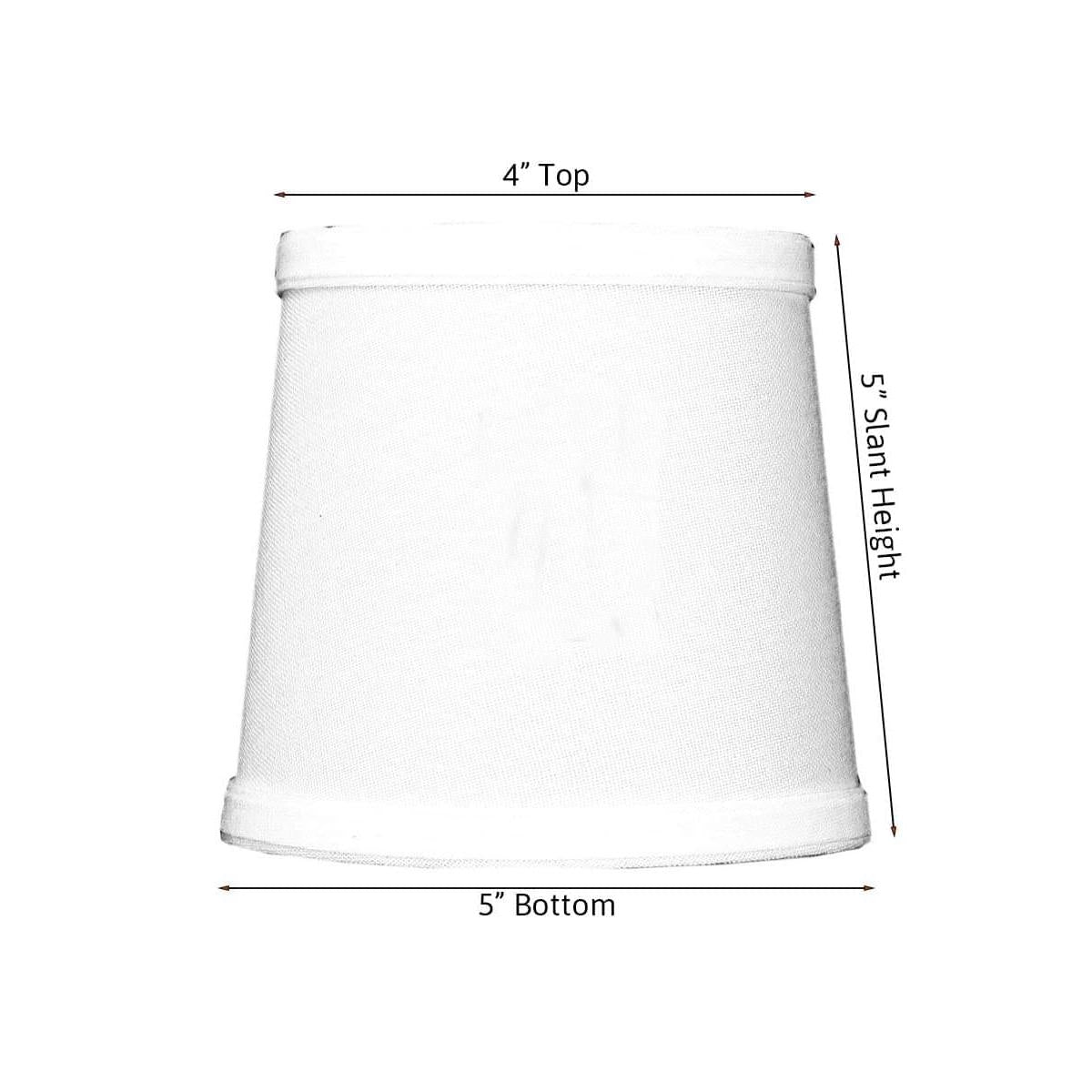 6"W x 5"H Set of 6 White Linen Drum Chandelier Clip-On Lampshade