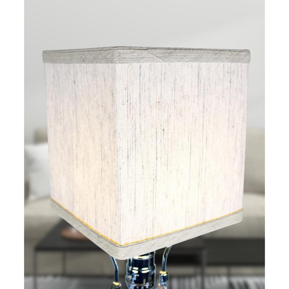 6"W x 7"H Rectangular Drum Lampshade Textured Oatmeal
