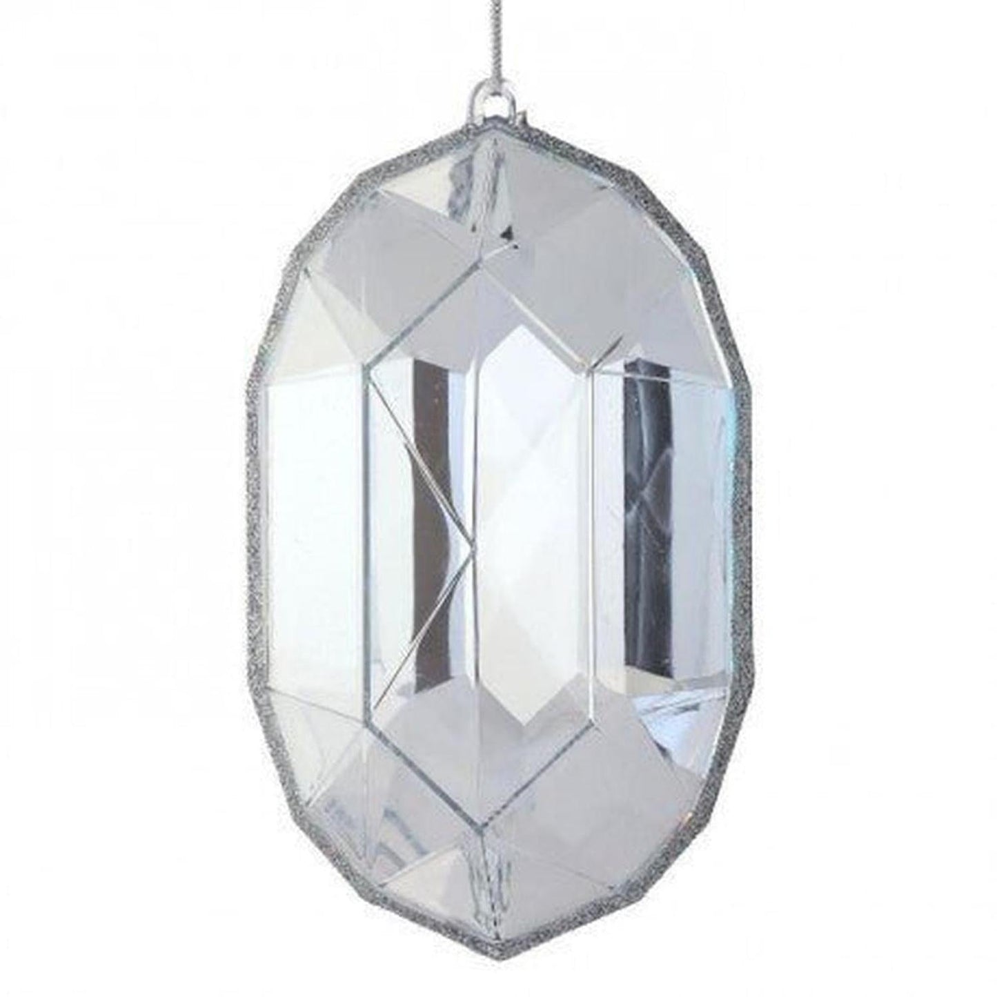 6.5" Acrylic Oval Jewel Ornament: Clear