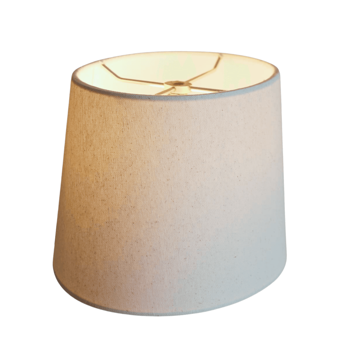 (6.5x10) Top (8x12) Bottom x 7.5H Hardback Oval Drum Lampshade, Light Oatmeal Off-White
