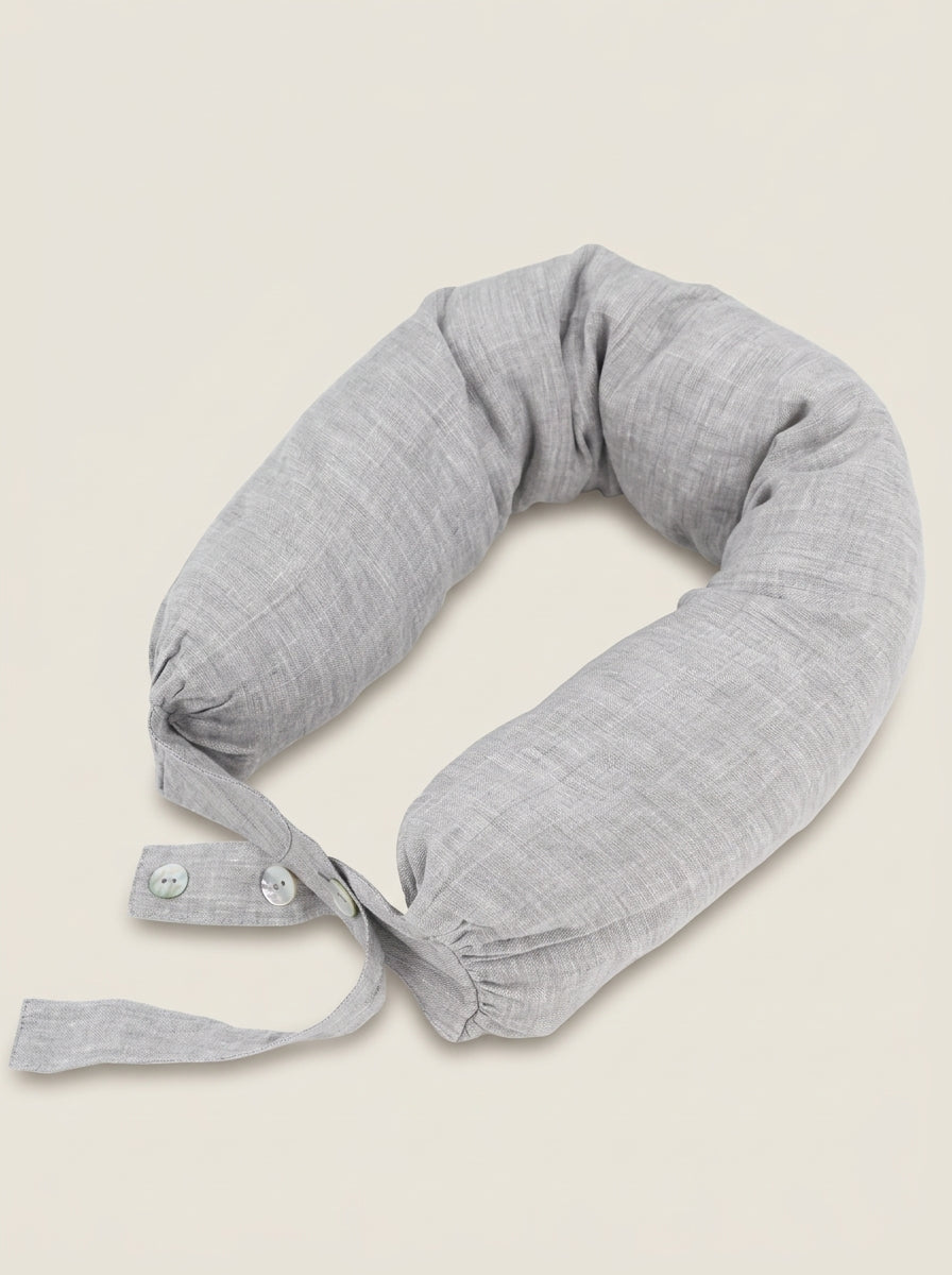Linen Adjustable Neck Support Travel Pillow