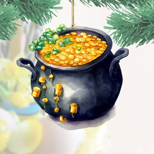 Irish Pot of Gold Wooden Ornaments by G. DeBrekht Easter Spring Decor - 8652776