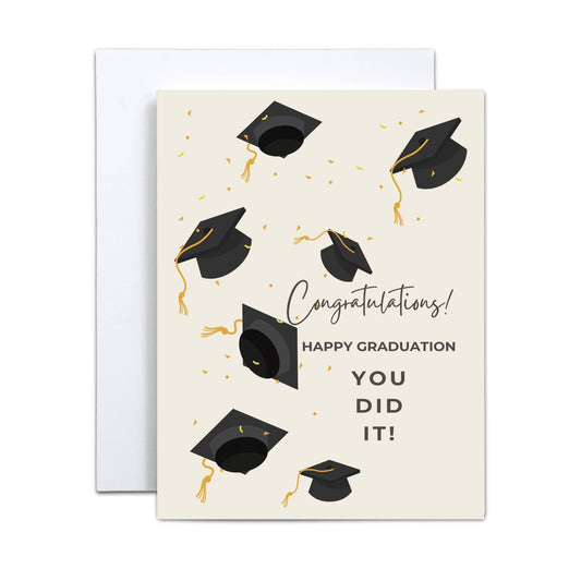 Graduation Caps Congratulations Card – Modern Graduation Greeting Card