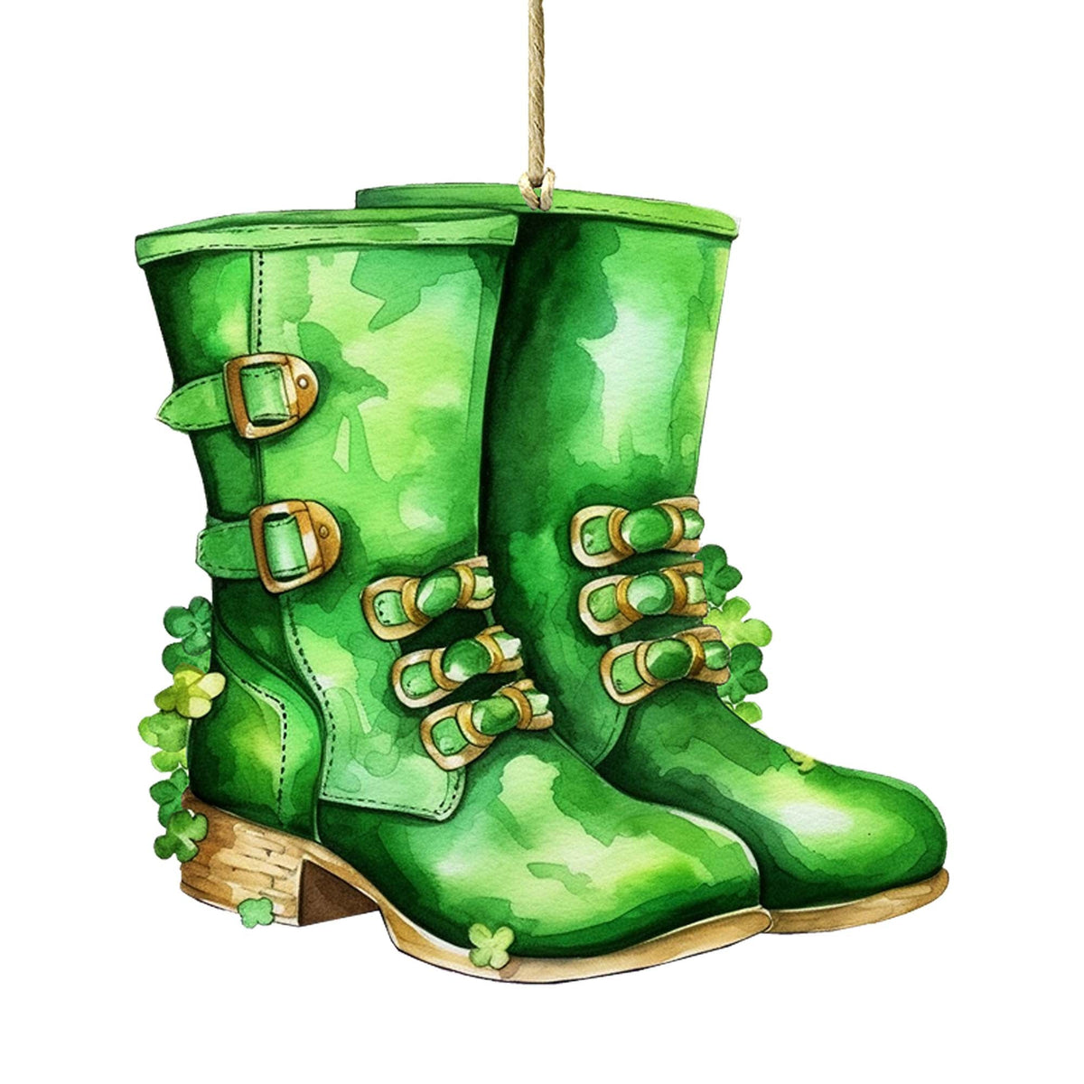 Irish Green Boots Wooden Ornaments by G. DeBrekht Easter Spring Decor - 8652777