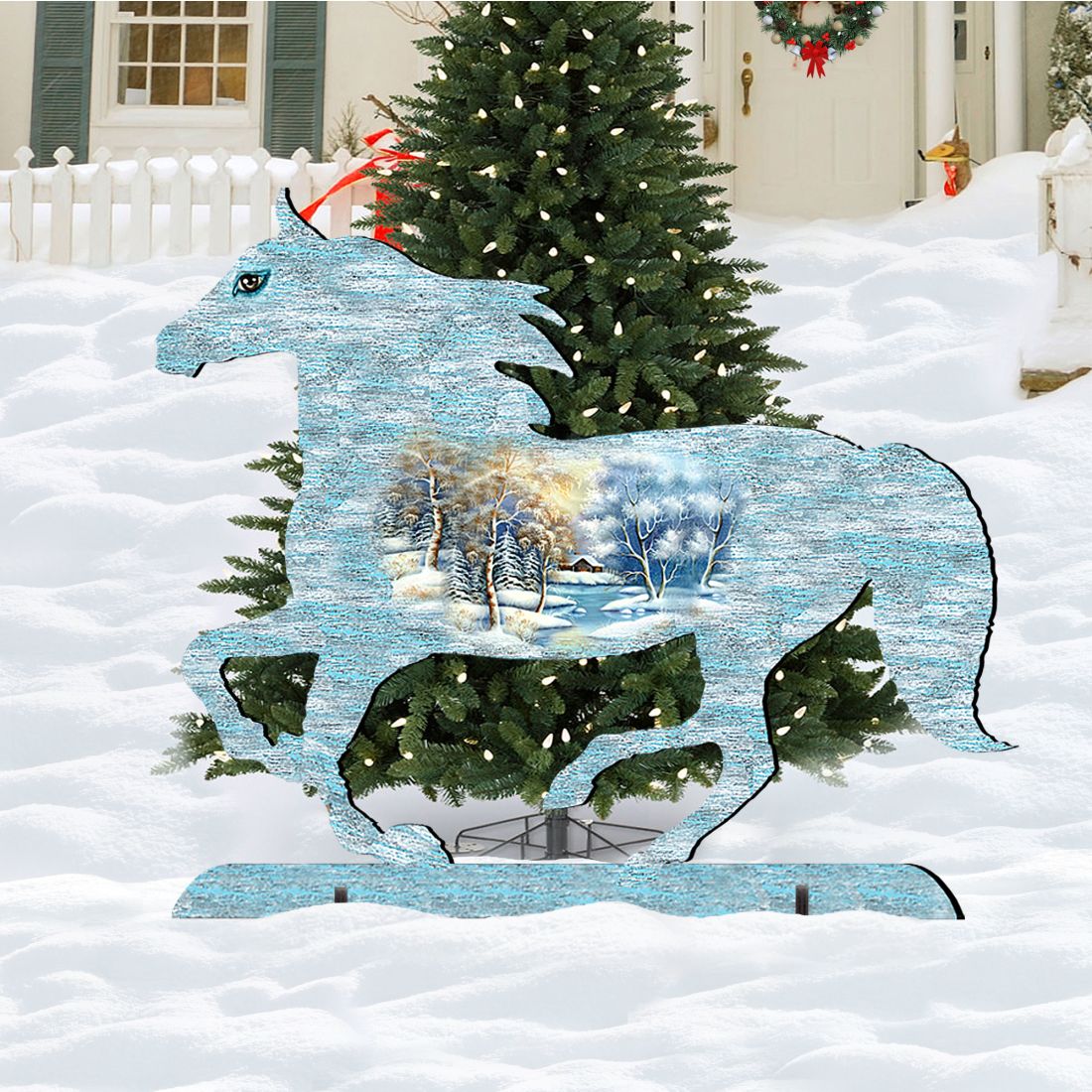 Running Horse Wildlife Outdoor Decor by G. DeBrekht - Wildlife Holiday Decor - 8198152F