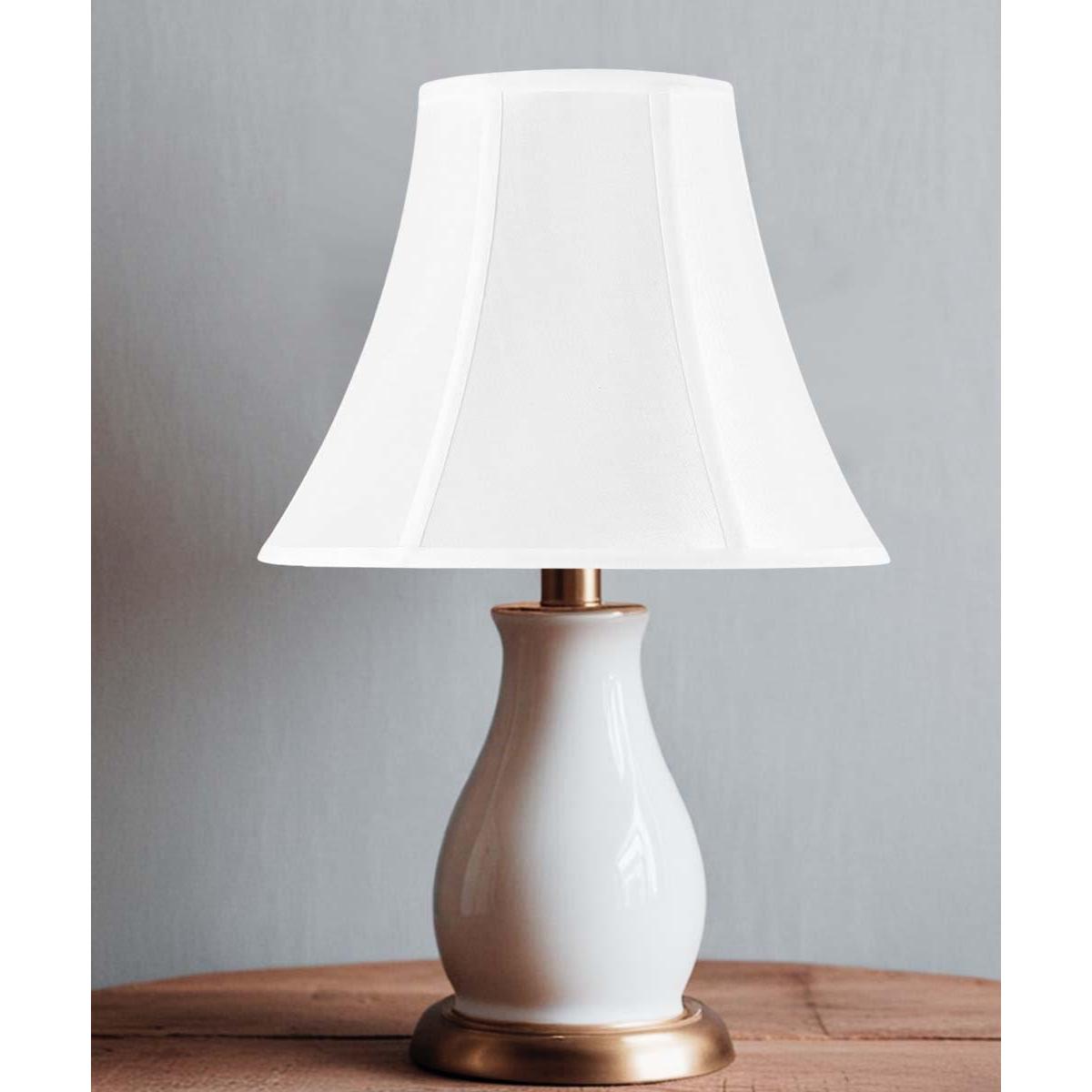 6x12x9.5" CLIP-ON FITTER White Shantung Bell Lampshade