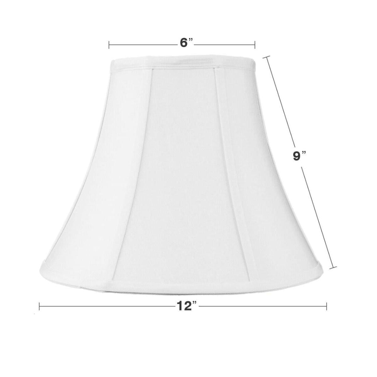 6x12x9.5" CLIP-ON FITTER White Shantung Bell Lampshade