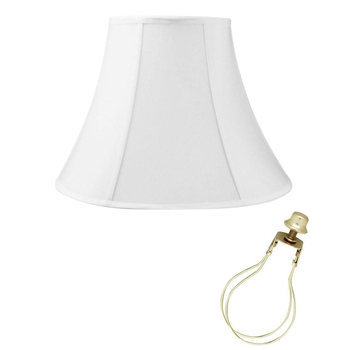 6x12x9.5" CLIP-ON FITTER White Shantung Bell Lampshade